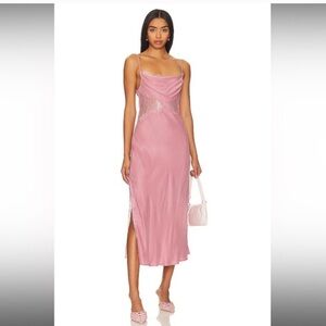 For Love And Lemons Blush Lace Slip Dress